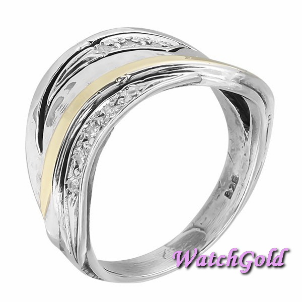 Серебряное кольцо DENO с золотом и цирконом MVR1271GCZ