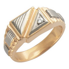 Мужское золотое кольцо 01Т165003