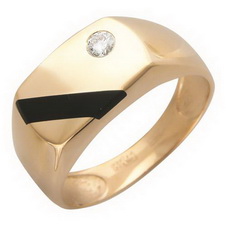 Мужское золотое кольцо 01Т415201-1