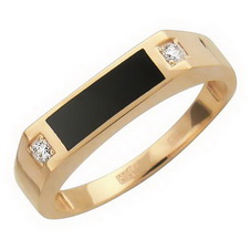 Мужское золотое кольцо 01Т415219-1