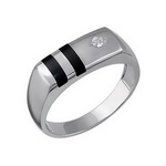 Серебряное мужское кольцо 01Т455215-1